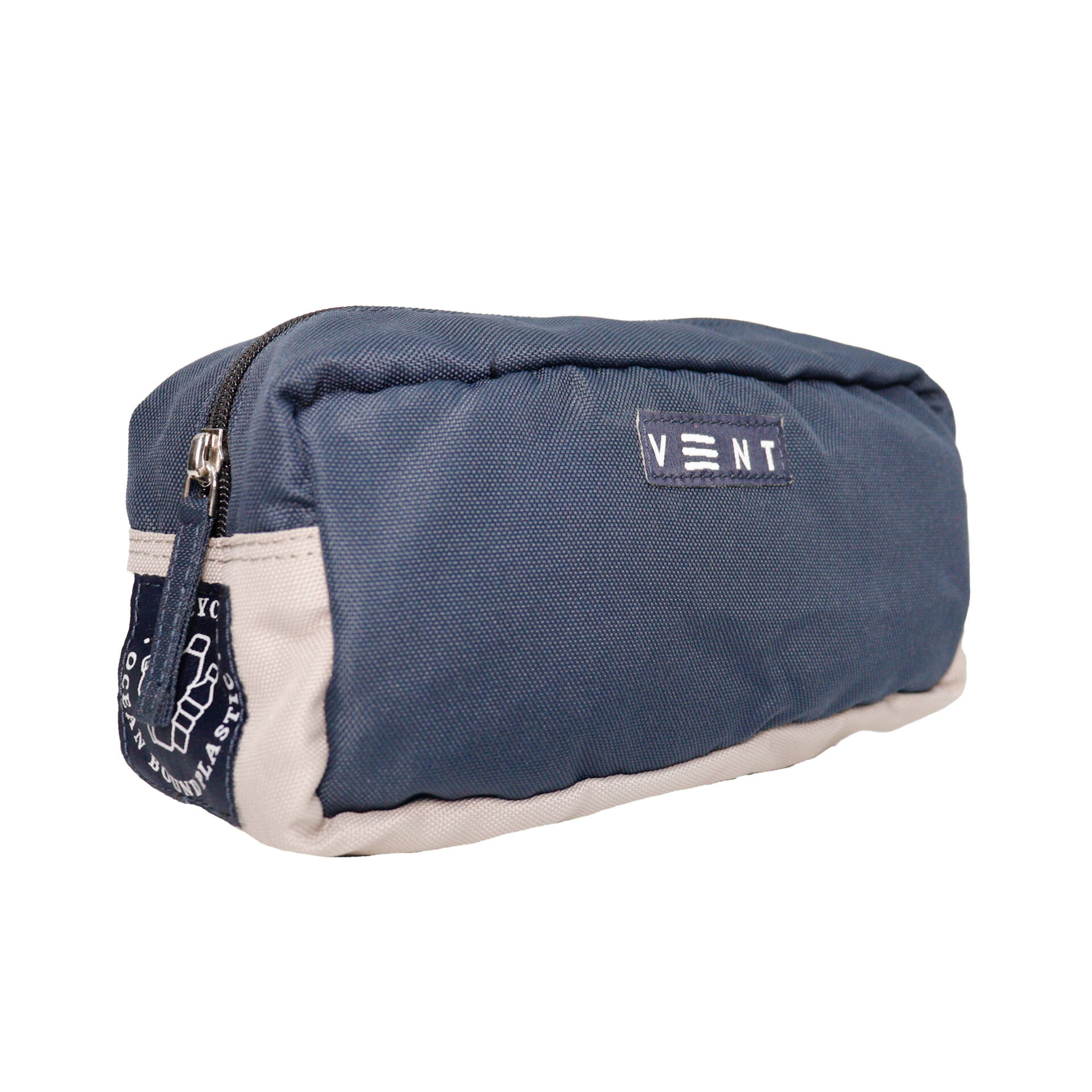 Cosmetics, Large Stationery Bag – Recycled Ocean Plastic – Navy Blue - Image 4
