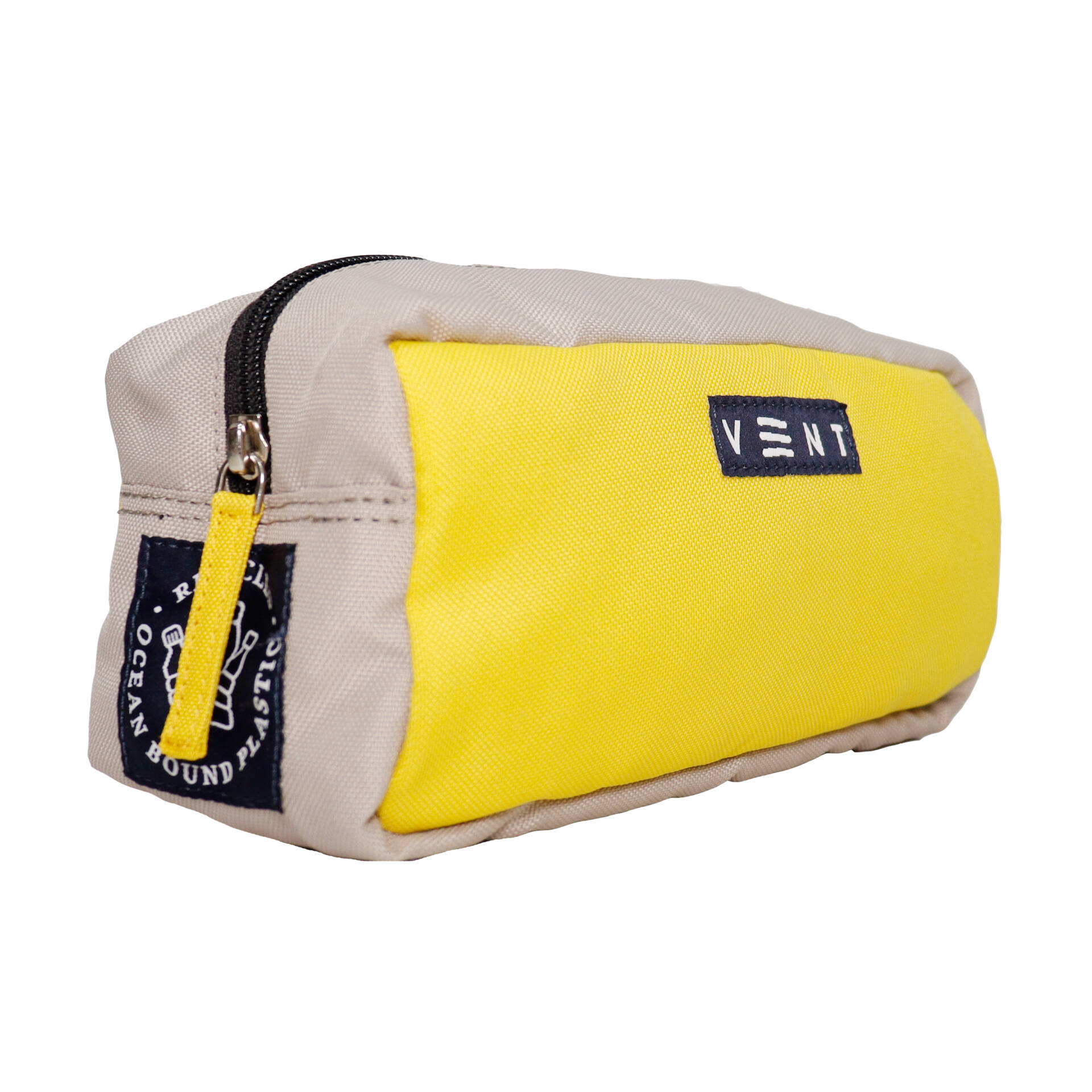 Cosmetics, Large Stationery Bag – Recycled Ocean Plastic – Yellow - Image 4
