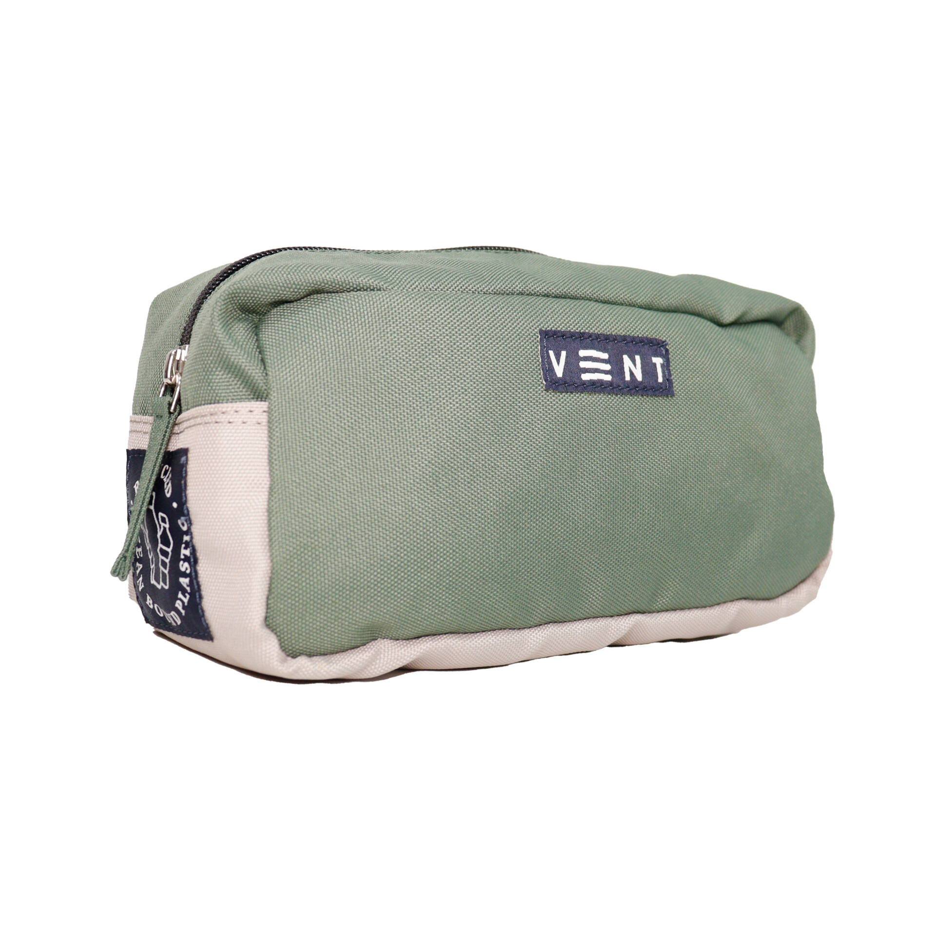 Cosmetics, Large Stationery Bag – Recycled Ocean Plastic – Sage Green - Image 4