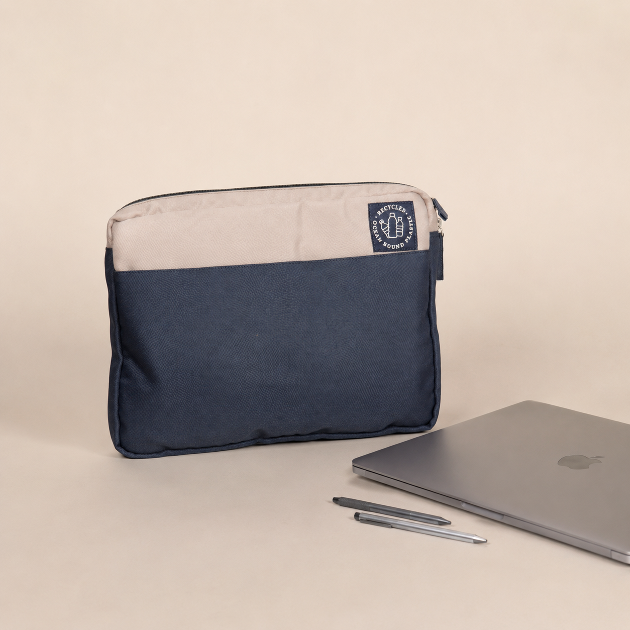 Laptop / Tablet Sleeve - Recycled Ocean Plastic - Navy Blue - Image 3