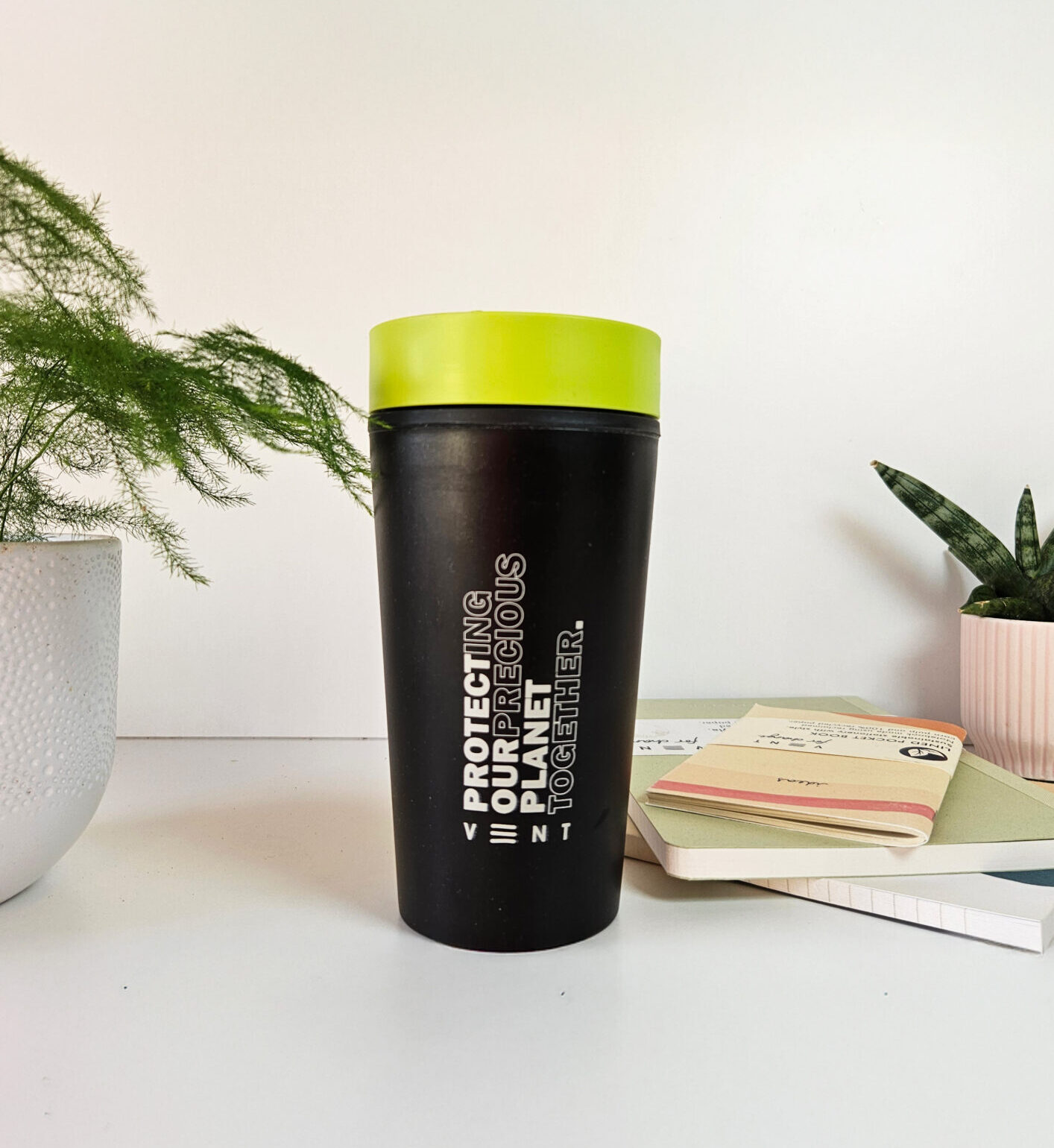 Reusable Travel Cup - Lime Green - Recycled Paper
