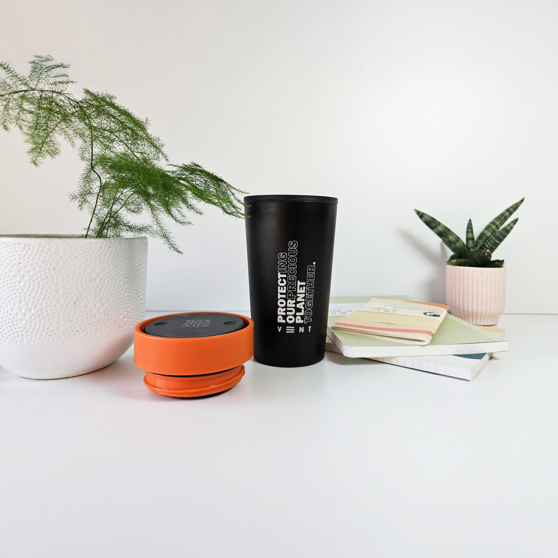 Reusable Travel Cup - Sunrise Orange - Recycled Paper - Image 2