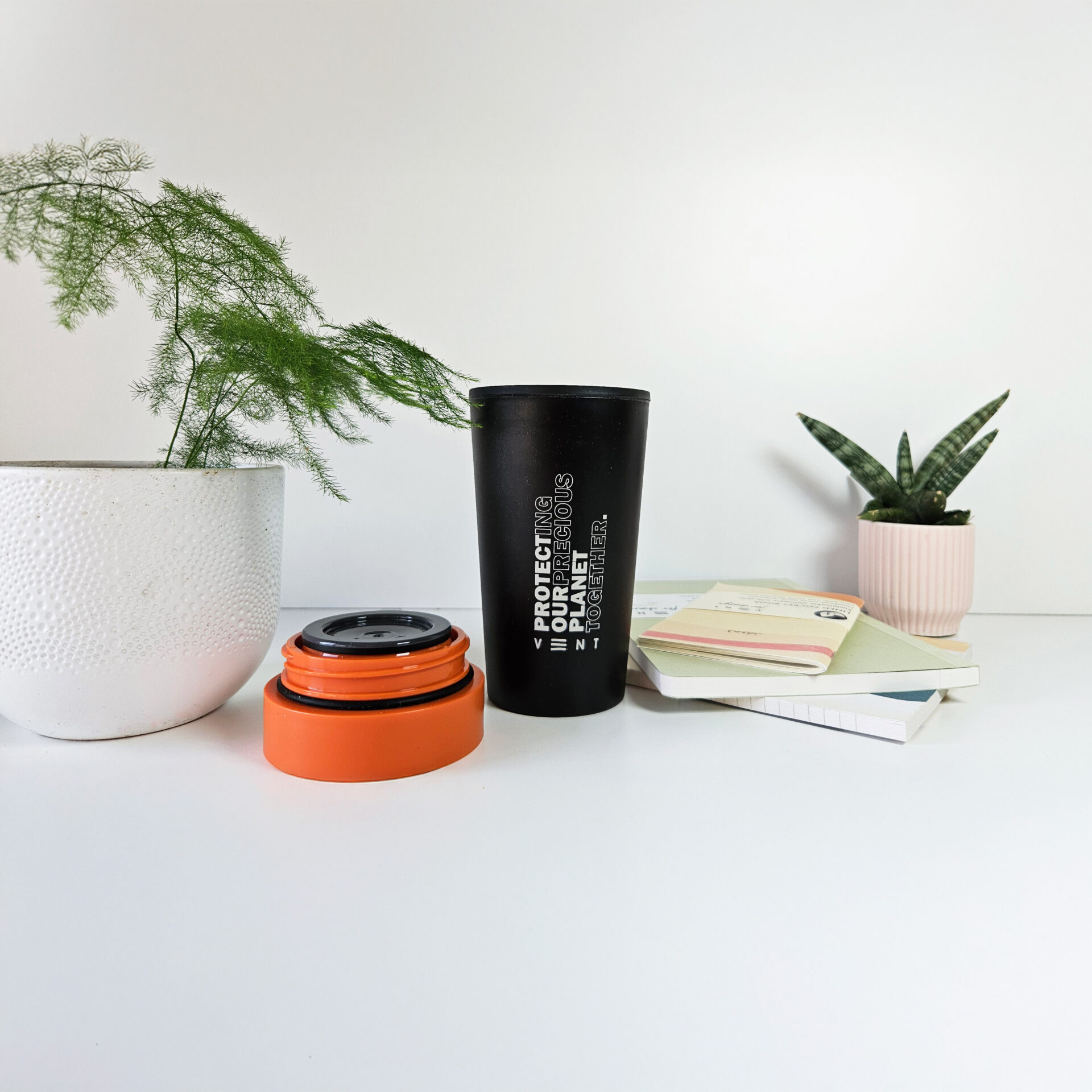 Reusable Travel Cup - Sunrise Orange - Recycled Paper - Image 3