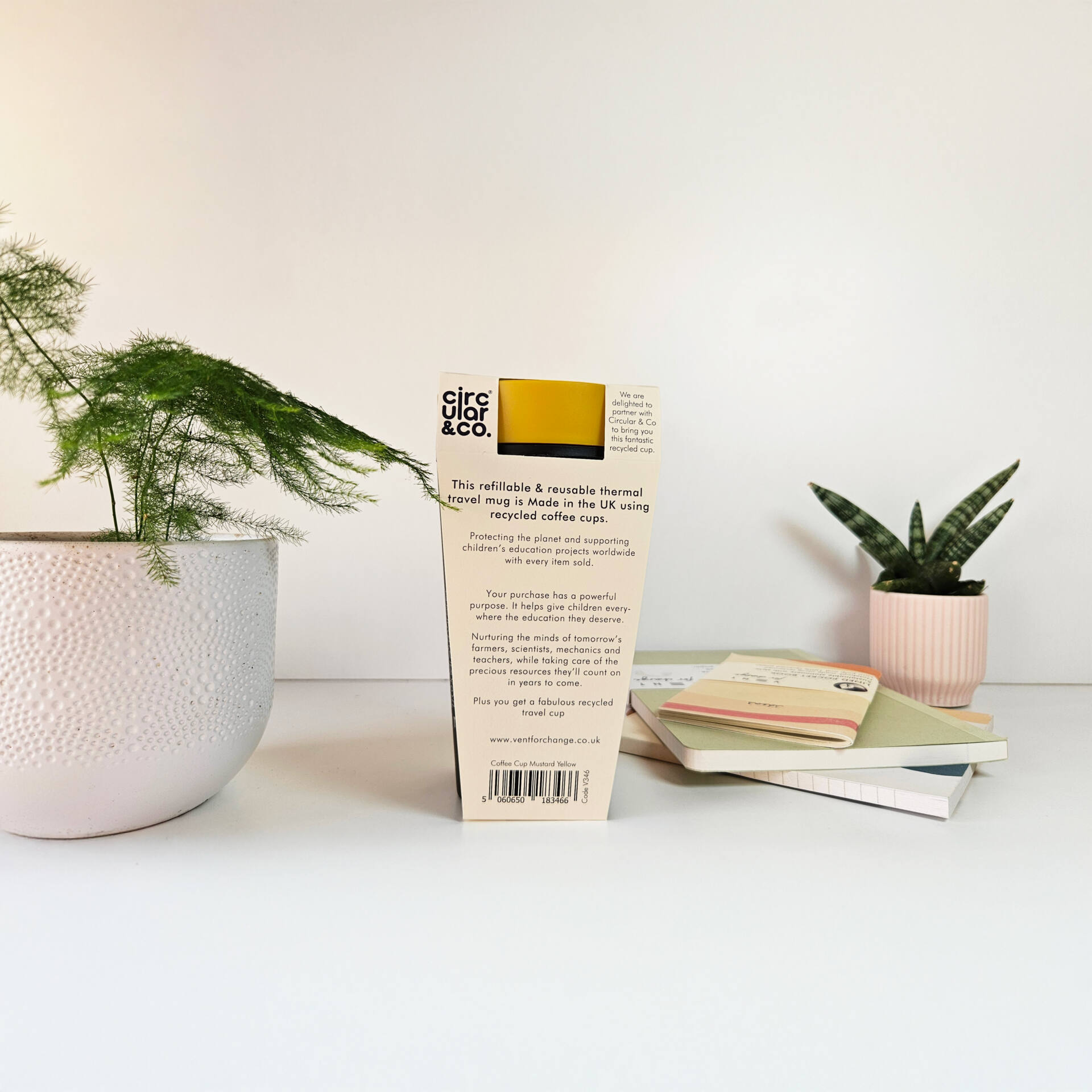 Reusable Travel Cup - Mustard Yellow - Recycled Paper - Image 6