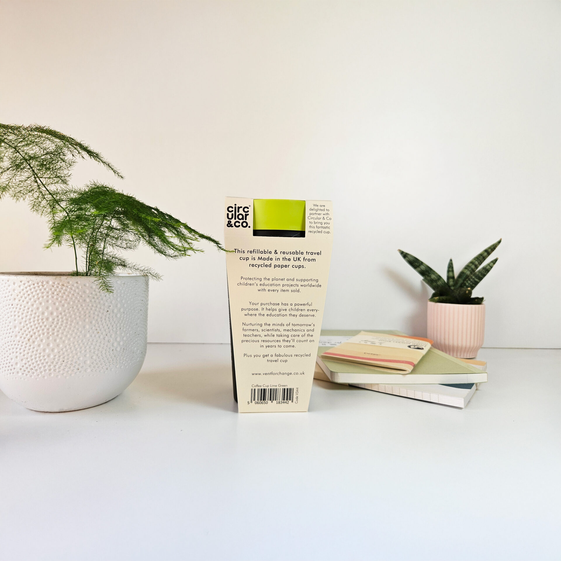 Reusable Travel Cup - Lime Green - Recycled Paper - Image 6