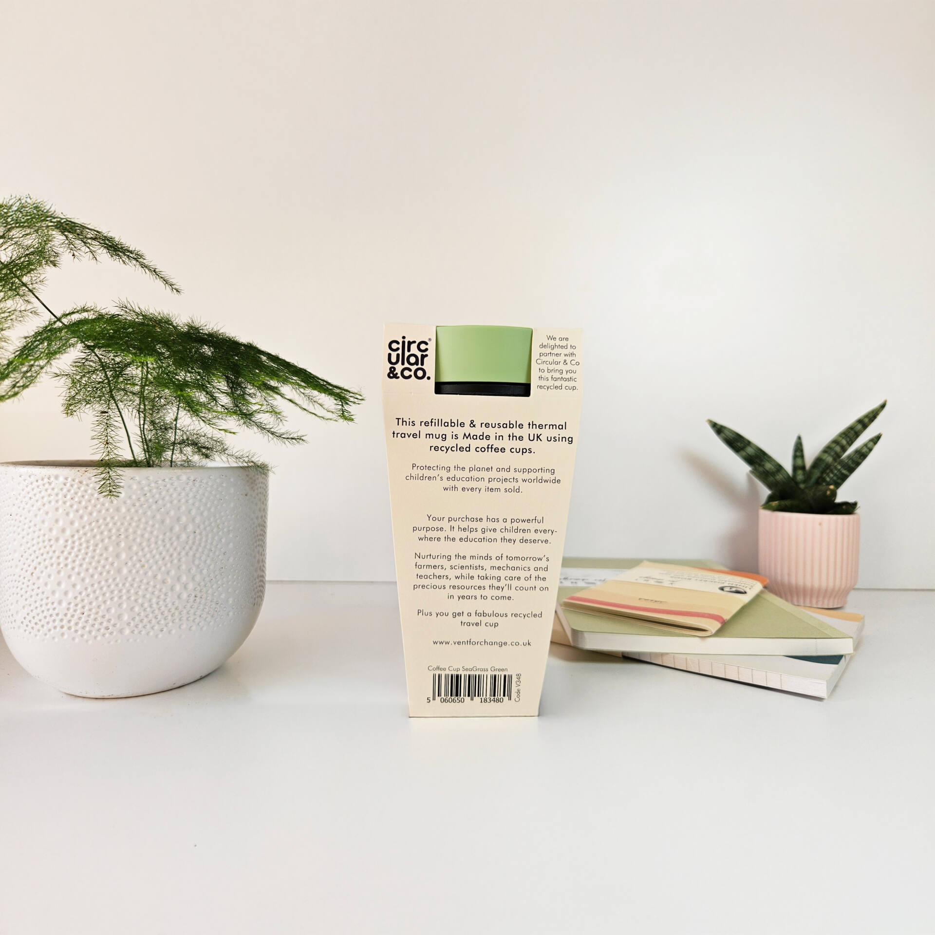 Reusable Travel Cup - Sea Grass Green - Recycled Paper - Image 5