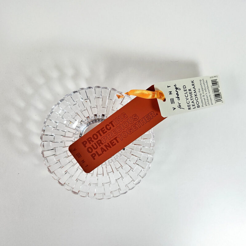 Recycled Leather Bookmark - Orange