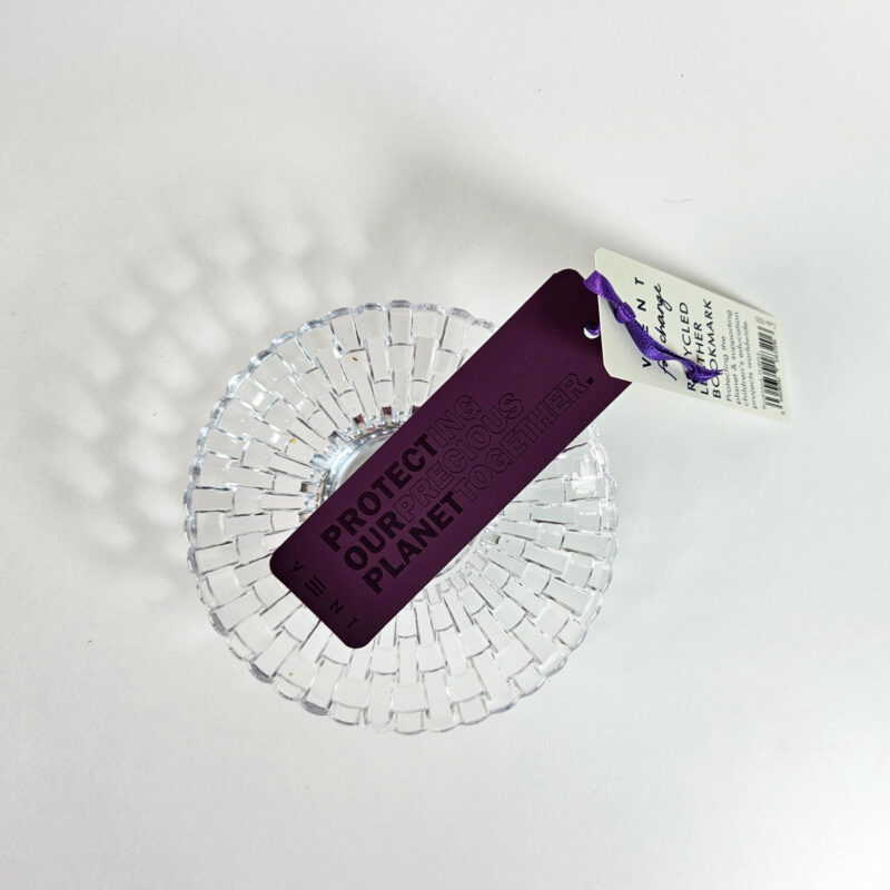 Recycled Leather Bookmark - Purple