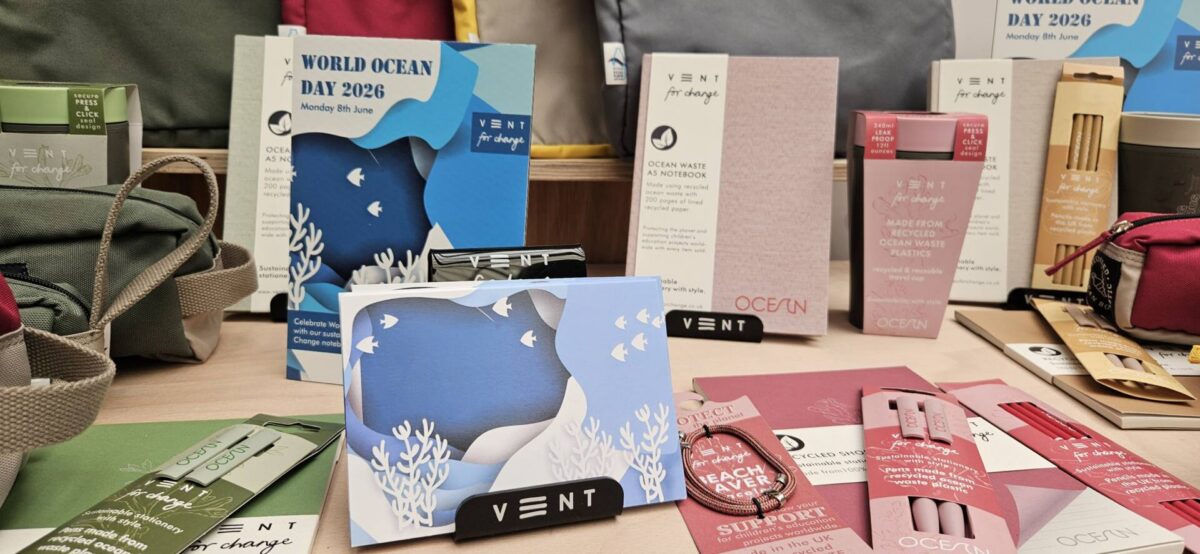 World Ocean Day and stationery made from recycled ocean waste