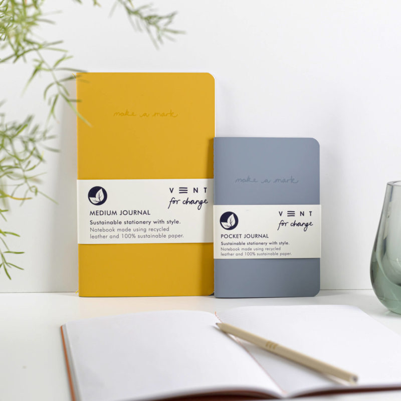 Recycled Leather Notebook Set PANTONE® Colours of the Year from our Make a Mark range Protecting the planet and supporting children's education projects