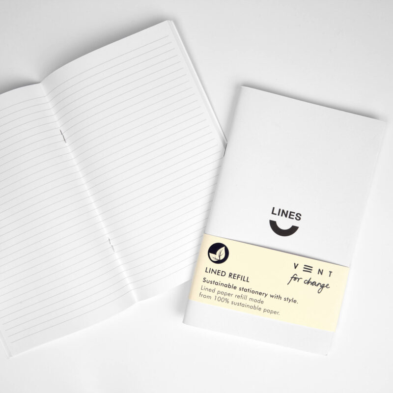 Sustainable Weekly Planner Refill - Lined recycled paper pages