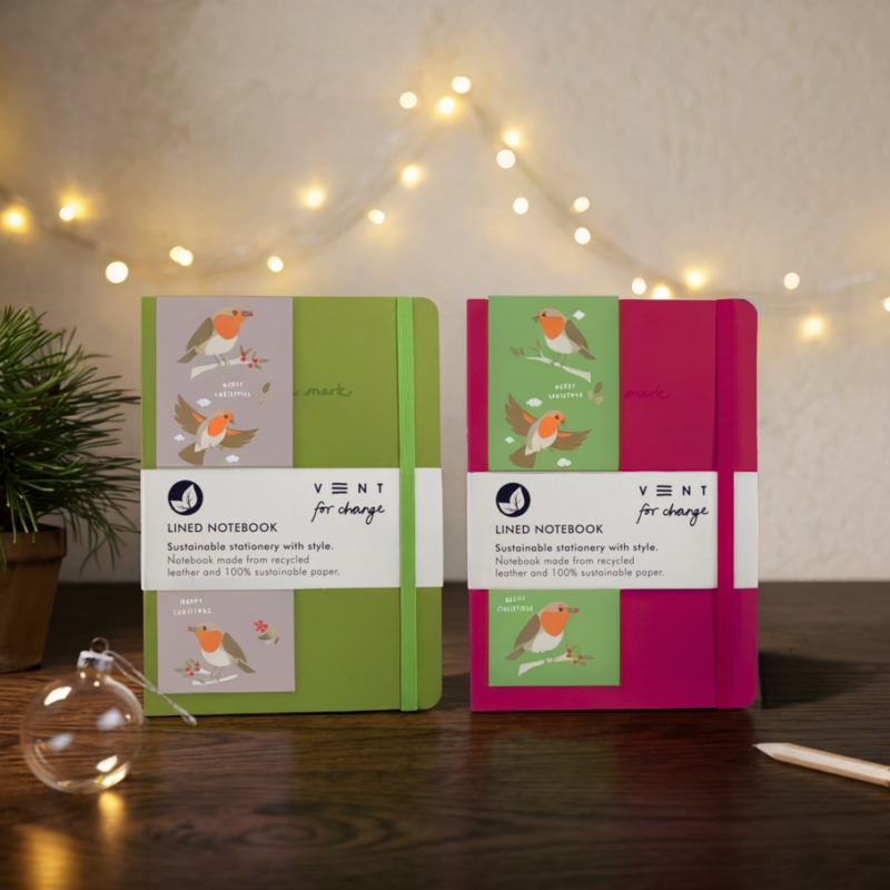 Robin Edition Recycled Leather A5 Lined Notebook