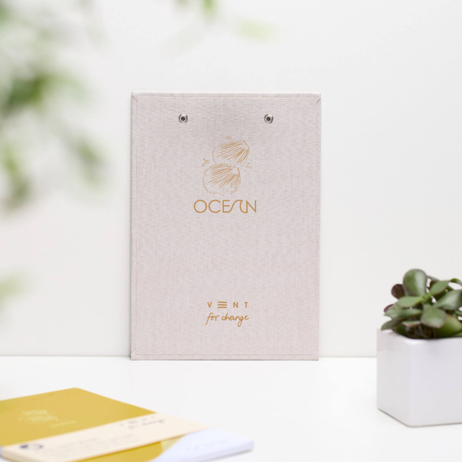 A5 Clipboard & Notepad - Recycled Ocean Plastics - Sandy Yellow - Image 3
