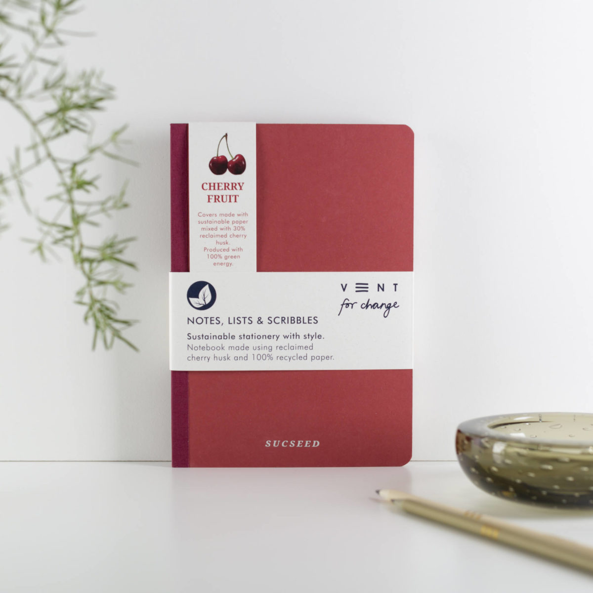 Recycled A5 Notebook - Cherry - VENT for Change VENT for Change