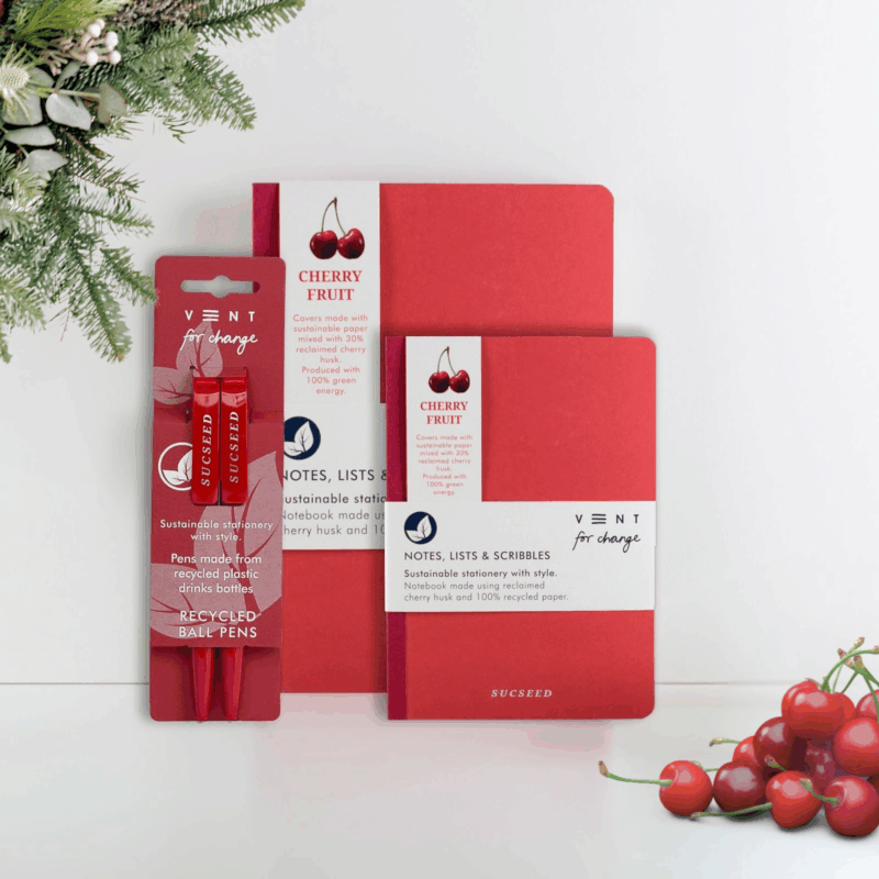 Recycled SUCSEED Notebook Set - Cherry
