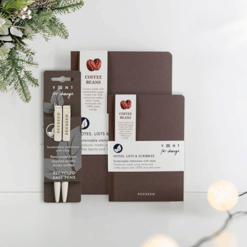 Recycled SUCSEED Notebook Set - Coffee