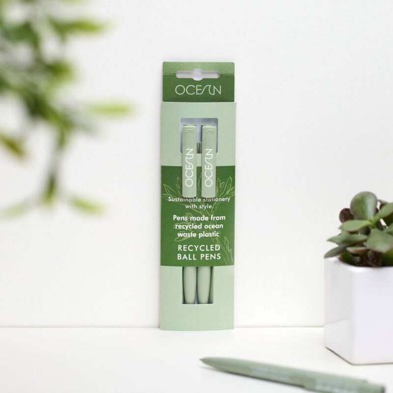 Recycled Ocean Waste Pens in Algae Green
