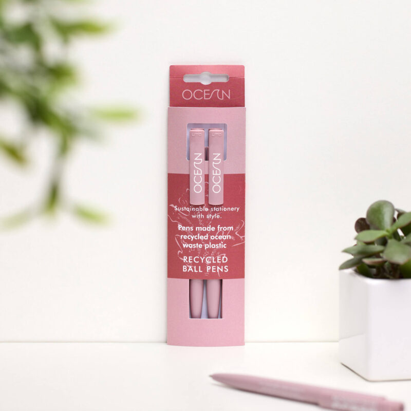 Recycled Ocean Waste Pens in Coral Pink